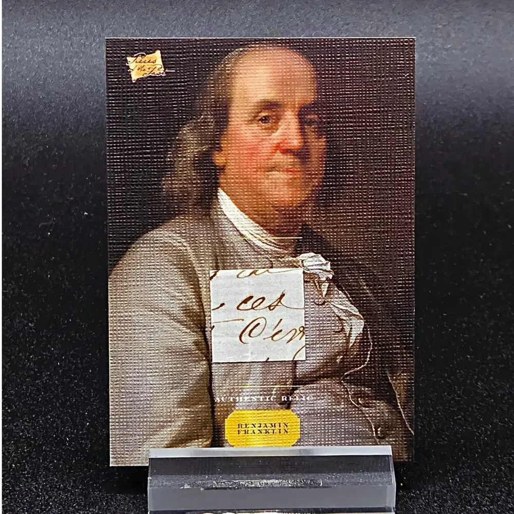 Authentic Benjamin Franklin Handwriting Relic on Canvas Piece of History